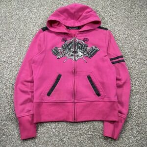 Vintage Coogi Womens Y2k ZIPUP Pink Embroidered Size Large Essentials